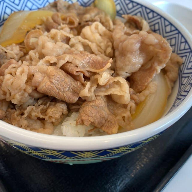 朝吉野家しました。