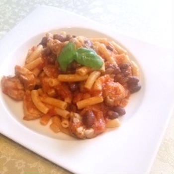 キチンとお豆のトマト煮込みを