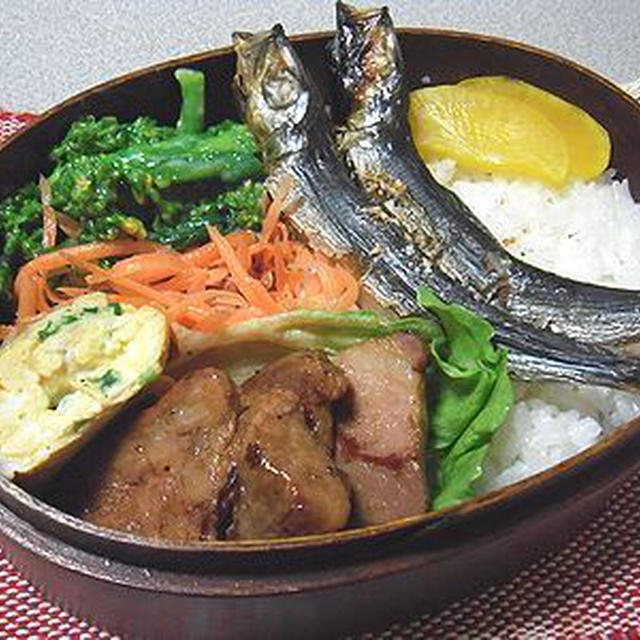 焼き豚目刺し弁当。奥さんの退院祝い第３弾の話