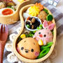 《キャラ弁》プーさん&ティガーのお弁当♡おやつにチョコ餅♡作り方
