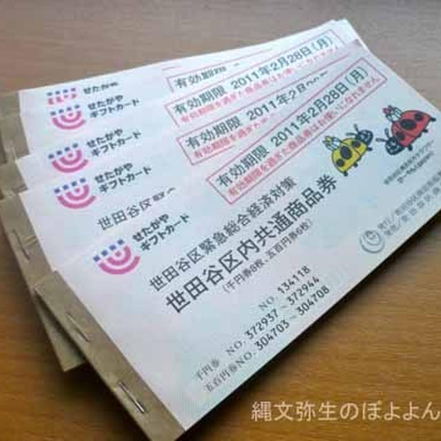 世田谷区内共通商品券ゲット　金券　当選品　他