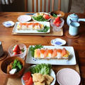 ひな祭りの晩ごはん。押し寿司。 by miyukiさん