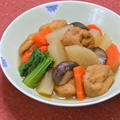 冬おかずは、、ふっくらで煮汁がしみしみ〜ひとくちガンモと根菜の煮もの。