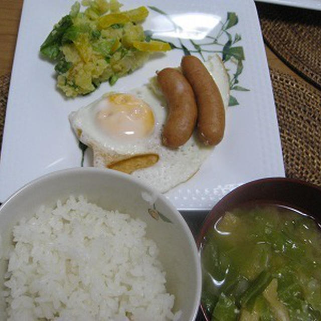 白味噌和風ポテトサラダで朝ごはん