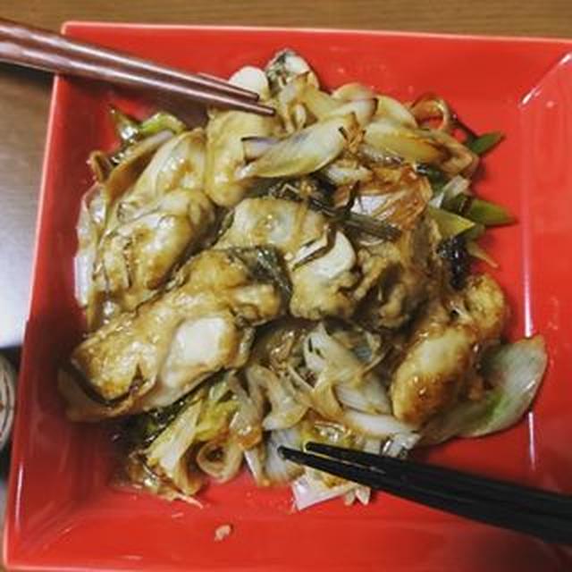 【レシピ】牡蠣と長ネギのパタポン炒め
