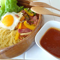 つけスパゲティ～ガパオ風。