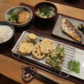 鰆の西京漬＆野菜の天ぷらで和の晩ご飯　と　大好きなホトトギスの花♪
