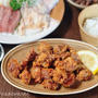 渋い！娘の晩ごはん定食と、おやつの時間から一杯！の、しあわせな休日♪ 〜砂肝でおつまみ2品！〜
