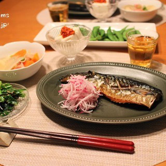 『塩鯖』とストウブで『小さいおかず』の献立。