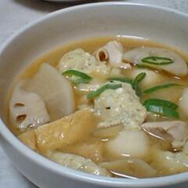 青海苔豆腐すいとん汁♪