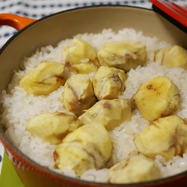 ルクで栗ご飯♪小布施栗でお家栗ご飯を！