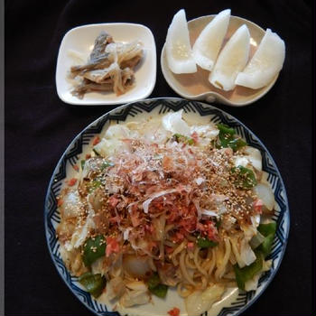 塩焼きそば～太麺で！