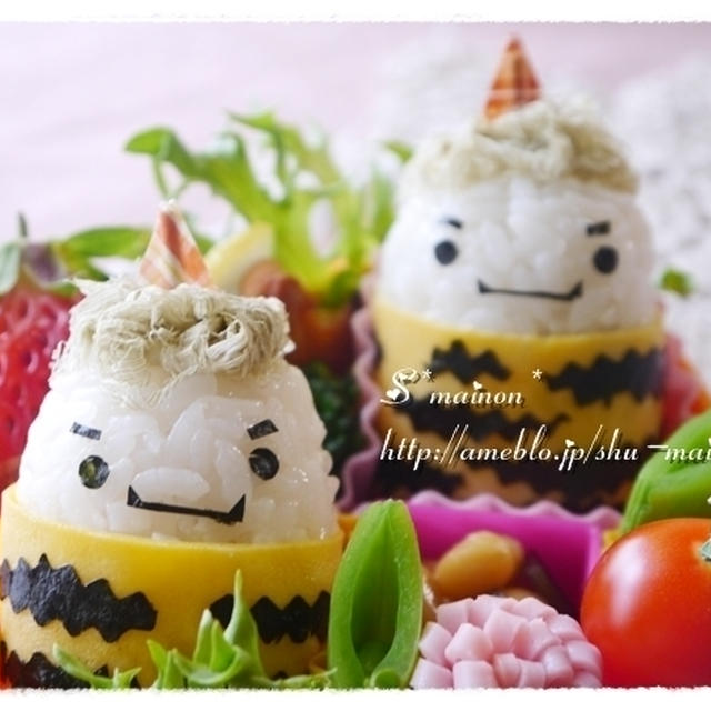 角はピックde俵おにぎりの鬼☆キャラ弁