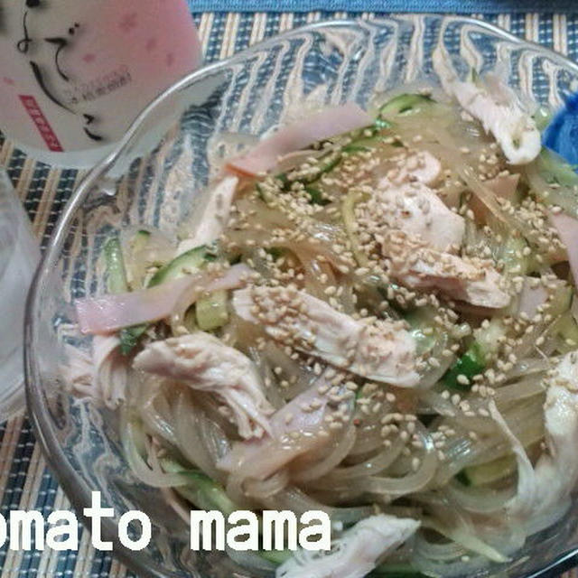 マロニ―チキンサラダ＆帆立とカニカマの山葵酢の海苔和え