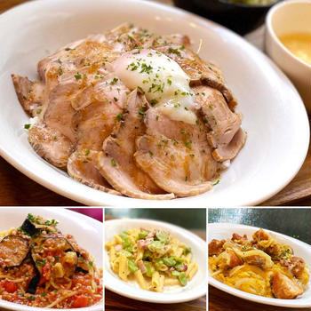 ●温泉卵ローストポーク丼