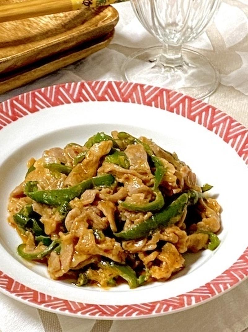 【青椒肉絲風＊豚とピーマンのケチャップ炒め】