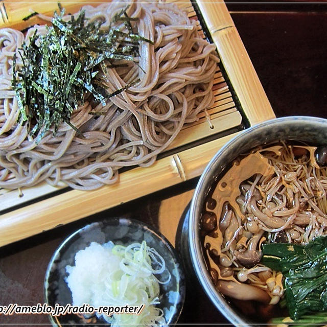 きのこたっぷり冷やしつけ蕎麦☆テラスわんこOKなお蕎麦屋さん「一松」
