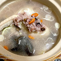 ＜サムゲタン風雑炊＞はくばく暮らしのおかゆ　五穀おかゆを使って