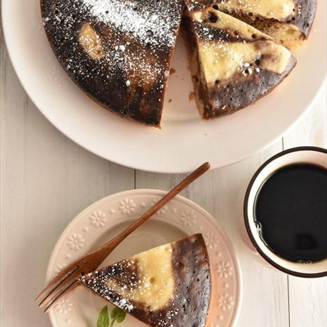 バター不要！ほろ苦♪炊飯器マーブルケーキ