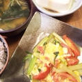 [ごはんとおかず]セロリとトマトの玉子炒めとか
