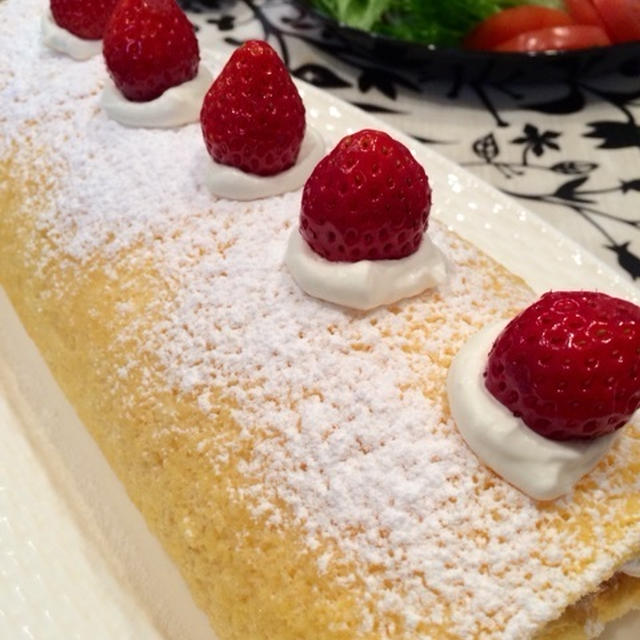 手作りのロールケーキ