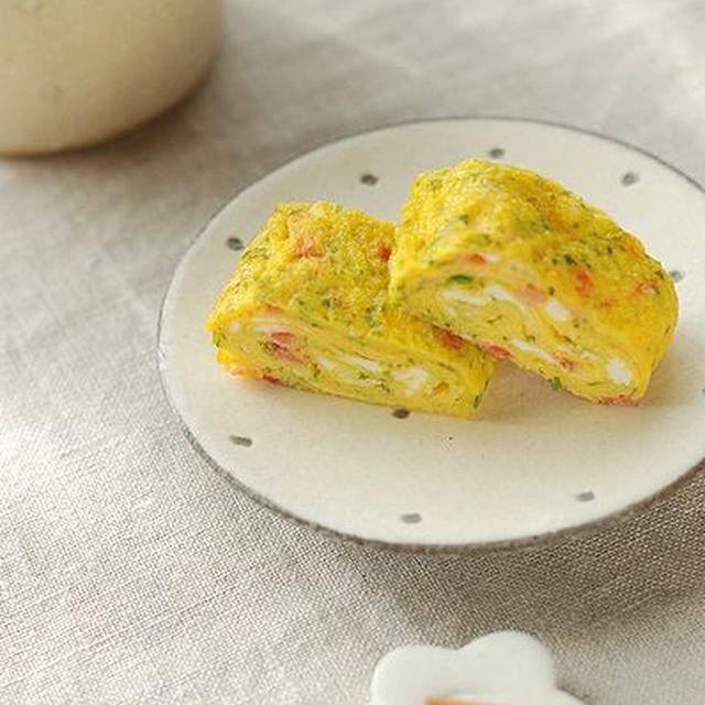 お弁当に可愛い♡お好み焼き風卵焼き【朝食を食べるとこ】