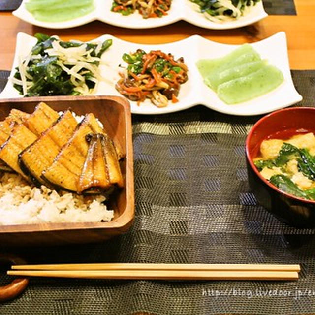 鰻丼の献立