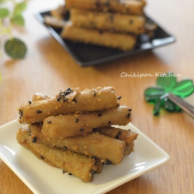 食物繊維たっぷり！叩きごぼうの胡麻すっぱ煮。