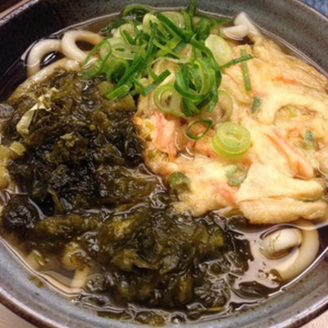 朝ごはんに「かき揚げ昆布うどん」