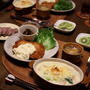 チキンカツ、たっぷりタルタル。 白菜とハムのグラタン。