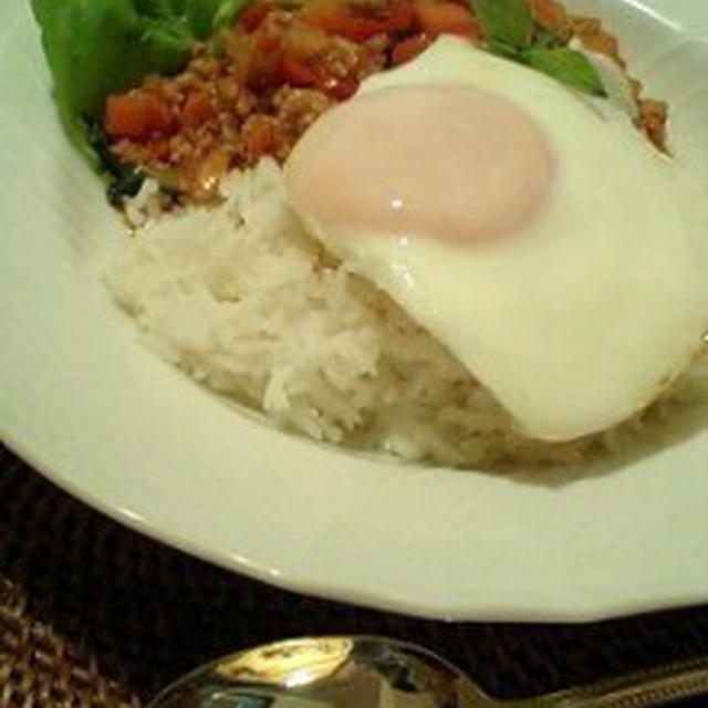 タイ米でガパオご飯♪＋チョコウェハース
