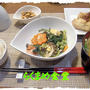 椎茸肉巻き定食となるさんのイチゴのケーキ♪