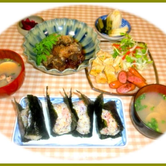 忙しい朝は　おにきりで