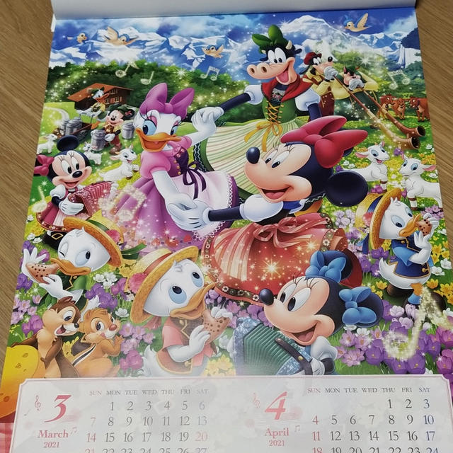 ３月４月　第一生命カレンダーミッキーを探せ！2021年（解答）
