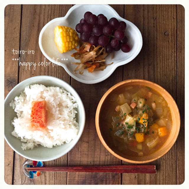 今日の朝食と昨日の夕食