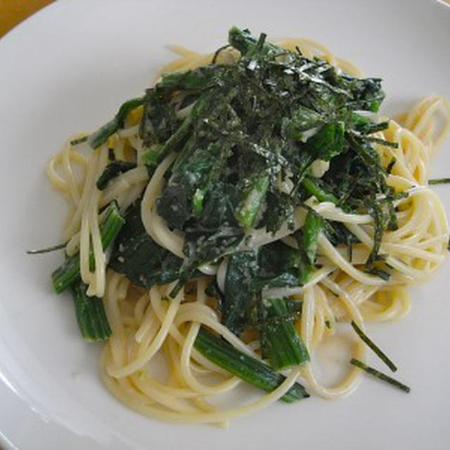 ほうれん草とたらこのパスタ