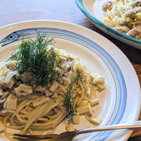 塩麹漬け鰯と筍、ディルのスパゲティ