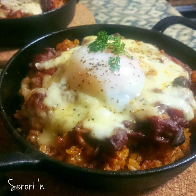 炊飯器で簡単‼ ケチャップライスde デミグラスドリア◡̈*