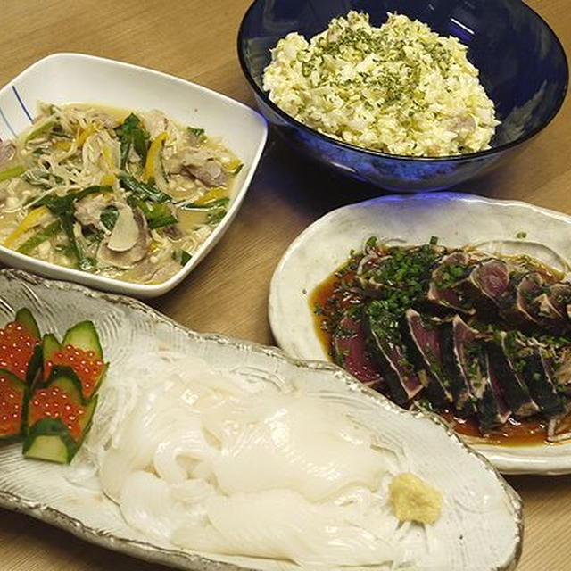 ぐうたら週間。切っただけでもいい感じに見える晩ごはんｗ
