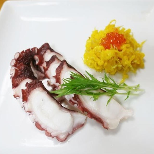 食用菊の下処理と別盛り酢の物～