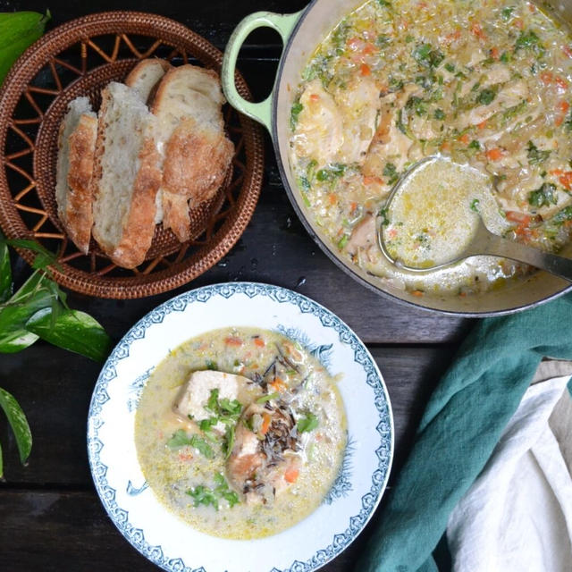 Chicken and Wild Rice Soup 鶏肉とワイルドライスのスープ