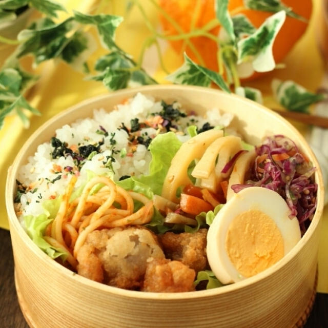 カフェ弁☆鶏のざんぎ弁当･暑いのよー(汗)