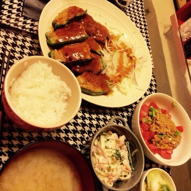 音楽はじめました★ピーマンの肉詰め