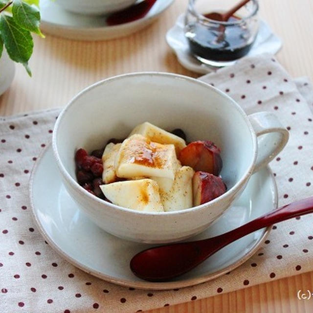 「ぷるぷる豆腐の冷やしぜんざい」　COTTASTYLE連載　とっても簡単なゼラチン豆腐！