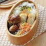 【節約弁当】エリンギでかさ増し！甘辛肉だんごがメインの弁当