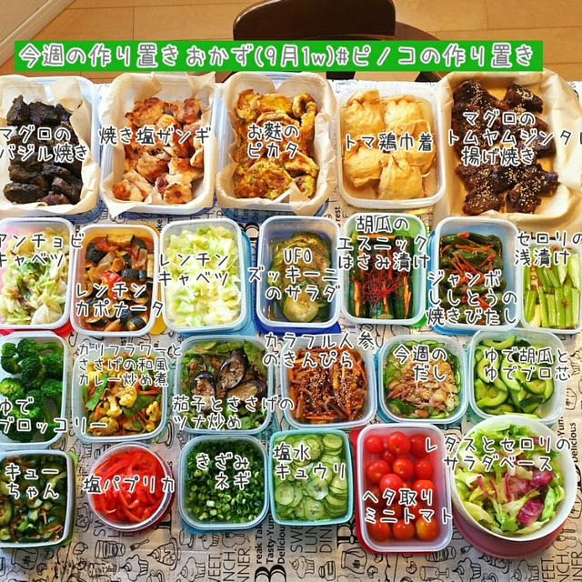 今週の作り置きおかず(9月1w)