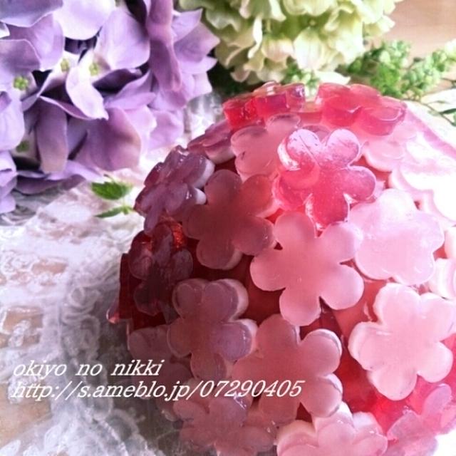 キラキラ 紫陽花のドームケーキ By おきよさん レシピブログ 料理ブログのレシピ満載
