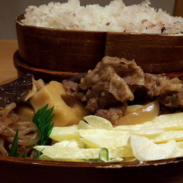 汁漏れせんかったすき焼き弁当