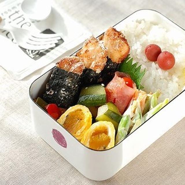 【夏休みの子供弁】鶏の磯辺天弁当