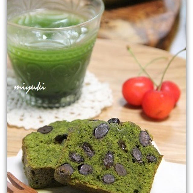 黒豆たっぷり*抹茶のパウンドケーキ♪